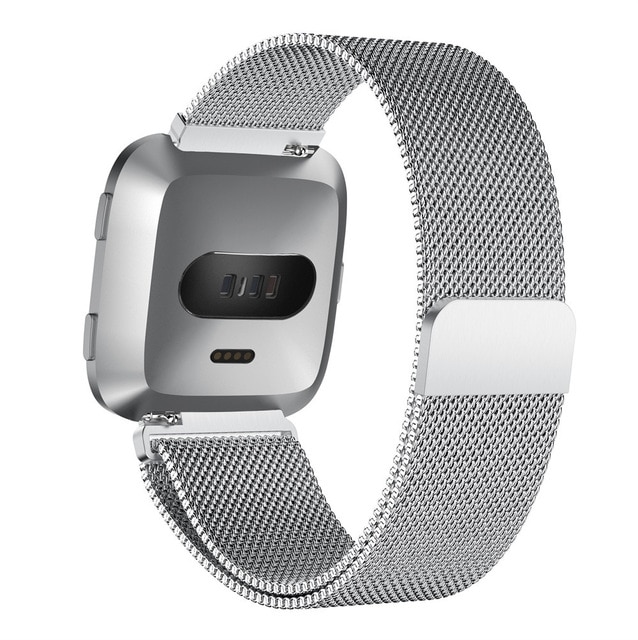 Metal Stainless Steel Band For Fitbit Versa/Versa 2 Strap Wrist Milanese Loop Magnetic Bracelet Male Lady Size Smart Accessories: 1