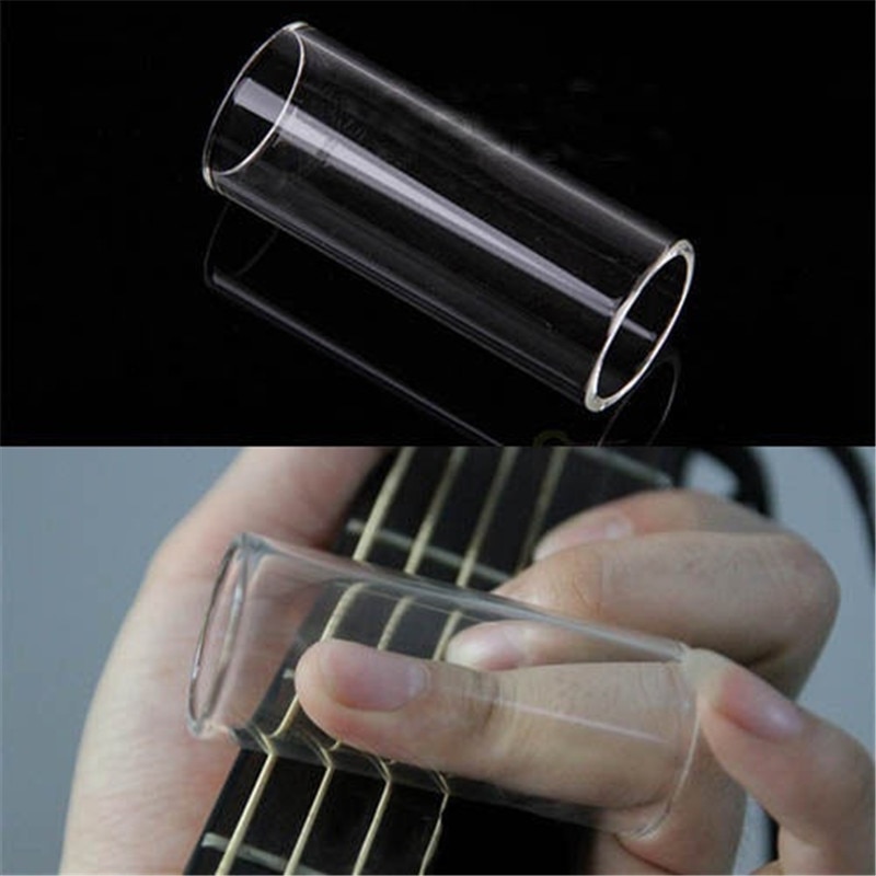 2-Piece Guitar Slide Set – Glass & Stainless Steel Bottleneck Slides For Electric/Acoustic Guitar & Bass (Medium, 6 Cm)