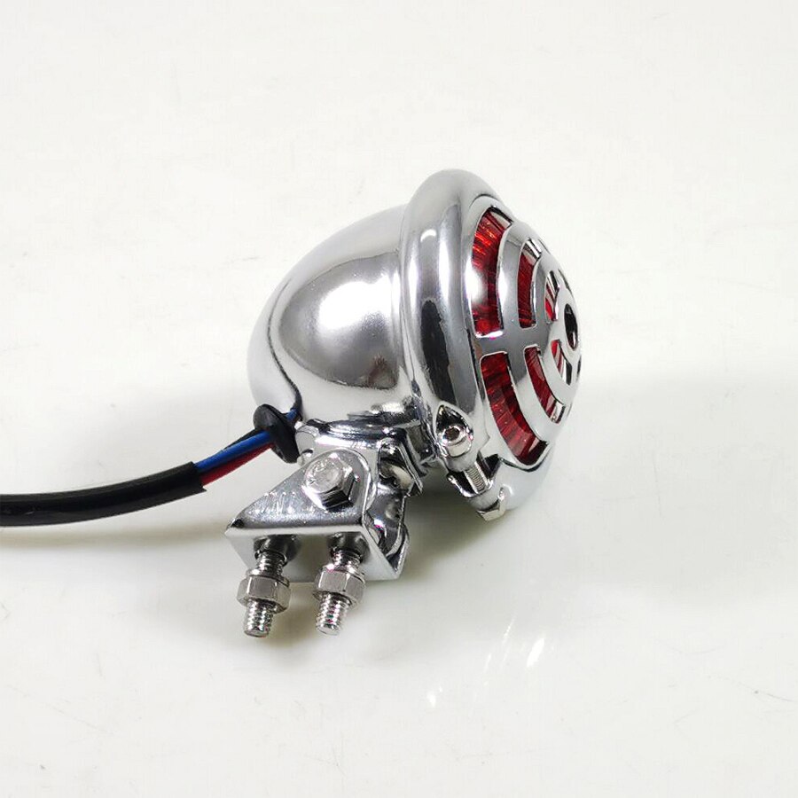 1Pc Chrome Legering Universele Motorfiets Led Achterlicht Remlicht Scooter Stop Lamp Voor Triumph Benelli Cafe Racer Harley Davidson