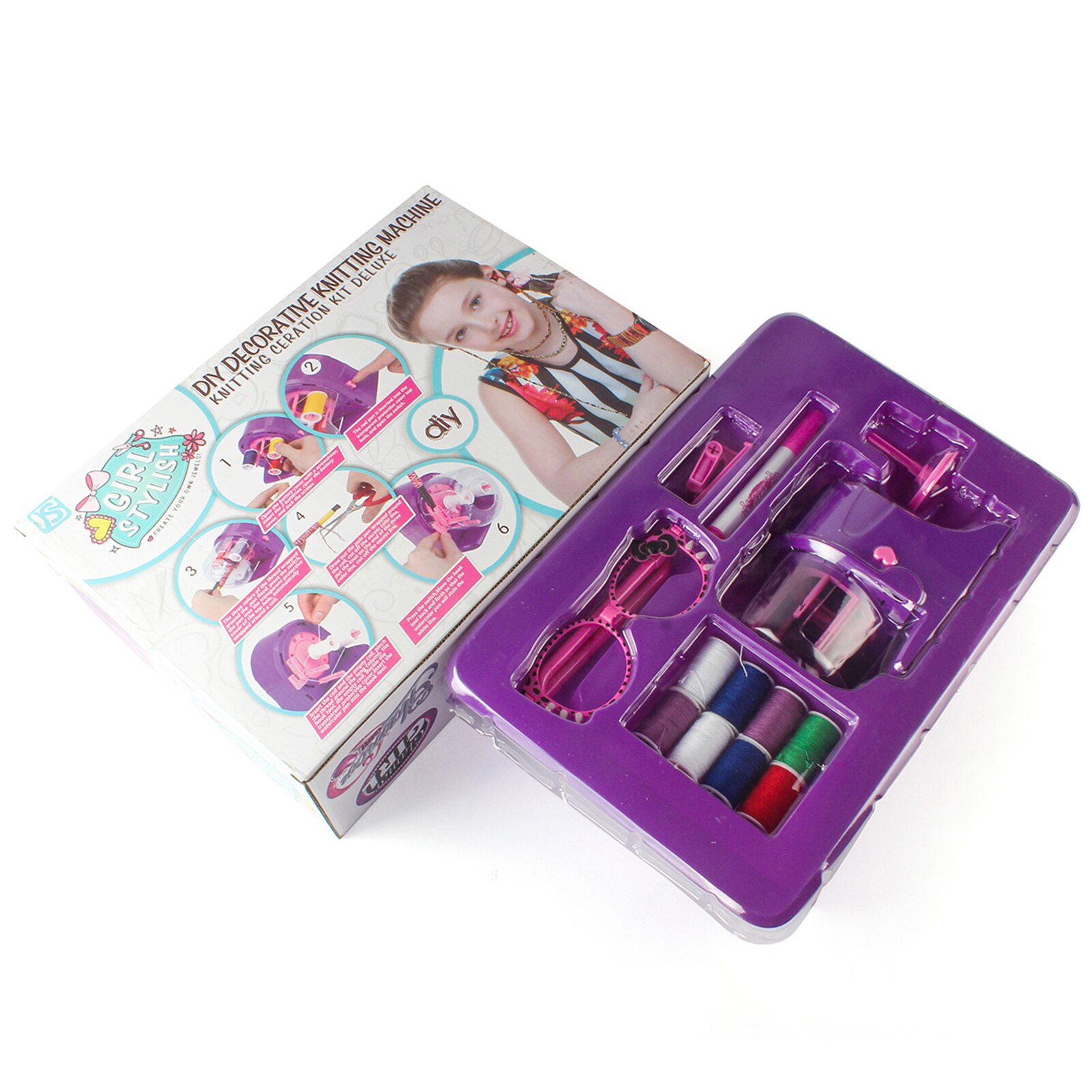 Maszyny dziewiarskie dzieci zestaw obrotowy wioślarz DIY dekoracyjne dzianiny maszyna zrobić zabawka edukacyjna dla dzieci narzędzie dziewiarskie narzędzie robić szycia