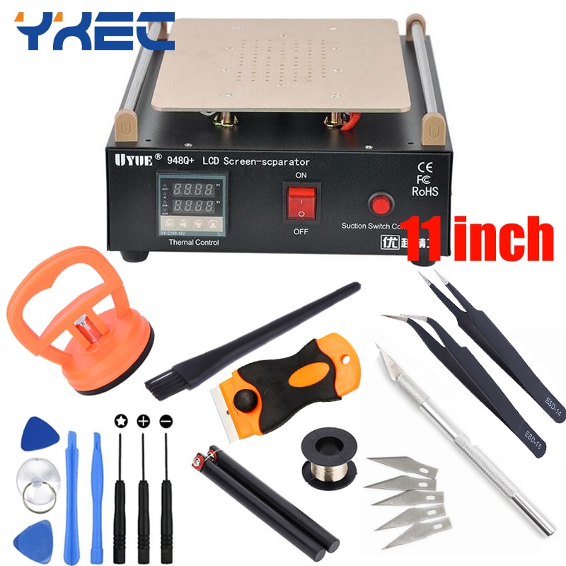 Uyue 948Q + Max 11 Inch Ingebouwde Vacuüm Telefoon Lcd-scherm Separator Machine Glas Touch Screen Gerenoveerd Reparatie voor Iphone