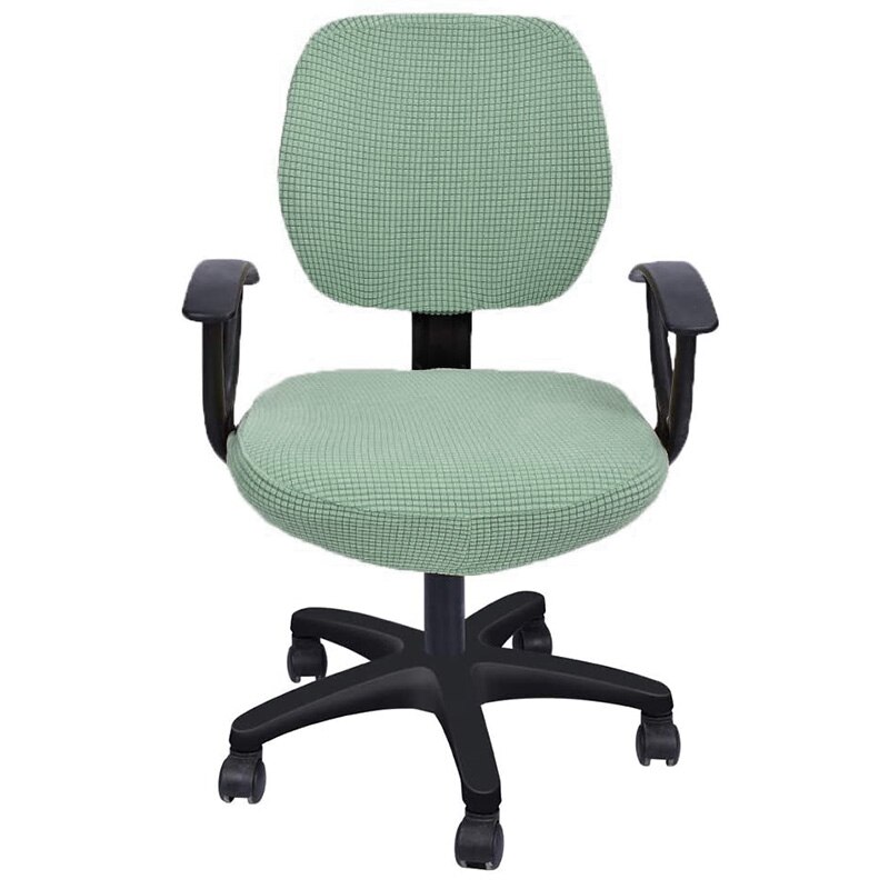 3 arten Material Büro Stuhl Abdeckung strecken Computer Stuhl Abdeckung Schreibtisch Stuhl Sitz und Zurück Abdeckungen Universal-: Typ 3 hell Grün