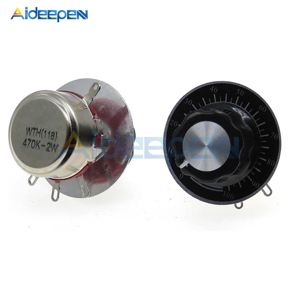 1 Set WH118 Single Coil Carbon Film Potentiometer WTH118-1A 2W 100K 220K 470K 470 Ohm DIY Kit Part Potentiometer