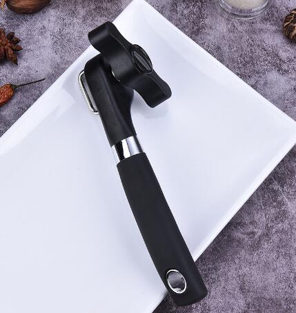 Safe Cut Can Opener, Smooth Edge Can Opener - Manual Can Opener, Stainless Steel Cutting Can Opener for Kitchen &amp; Restaurant: Black
