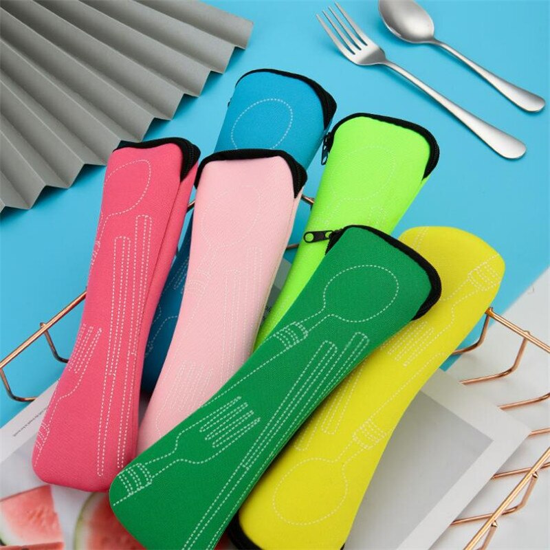Draagbare Servies Zak Bestek Zak Diner Set Reizen Verpakking Opbergdoos Servies Picknick Vork Lepel Zak Zonder Servies