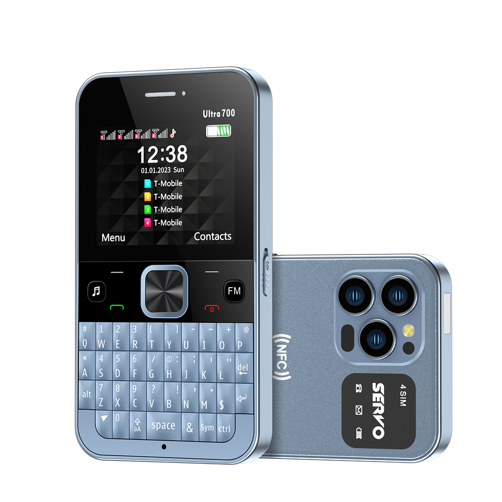 SERVO-Téléphone portable QWERTY Ultra700, 4 epiStandby, 2G, 101 lampes de poche, appel, numérotation à vitesse statique, téléphones 2.4 ", déverrouillage d'accès NDavid: Black