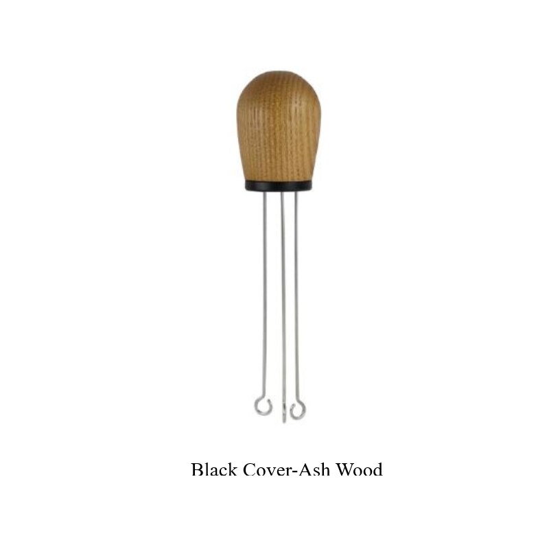 Solid Wood Handle Needle Coffee Tamper Coffee Tamper Distributor Leveler Tool Needle Coffee Powder Distributor Kitchen Accessor: Black Ash wood