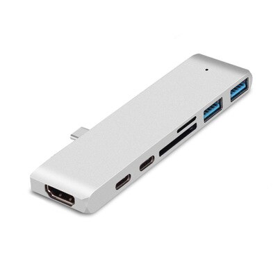 Dual typ-c USB C MacBook Profi Laptop Docking Stationen zu HDMI TF SD kartenleser Hub Docking Bahnhof 4K Unterstützung Mac luft: Silber-