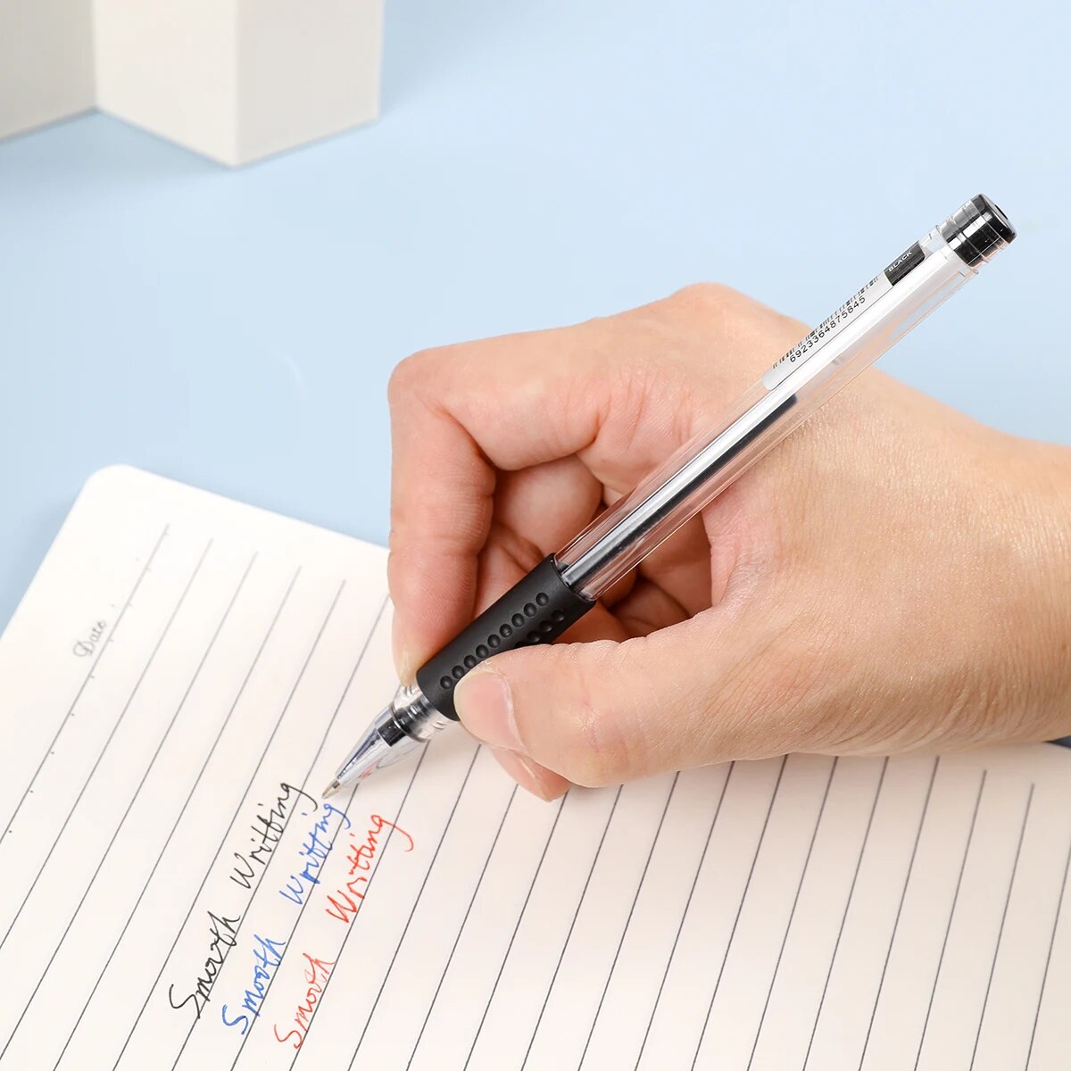 6pcs Gel Pen Set School Supplies Black Blue Red Ink Color 0.5/0.7mm Ballpoint Pen for Students Writing Tool Office Stationery