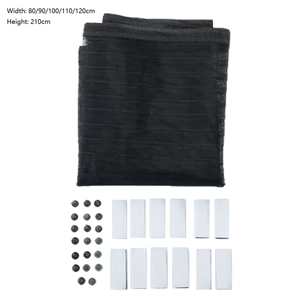 Magnetic Door Curtain Closer Screen Mosquito-proof Fly Insects 5 Sizes Summer Mosquito-proof Stripe Door Curtain Black