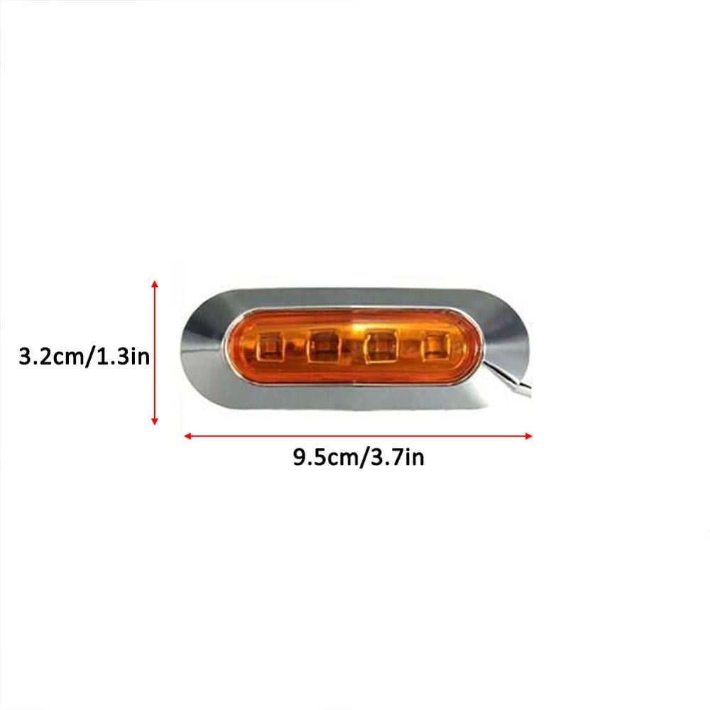 10Pcs Amber 4 Smd 12/24V Led Side Marker Achterlicht Ontruiming Lamp Truck Trailer