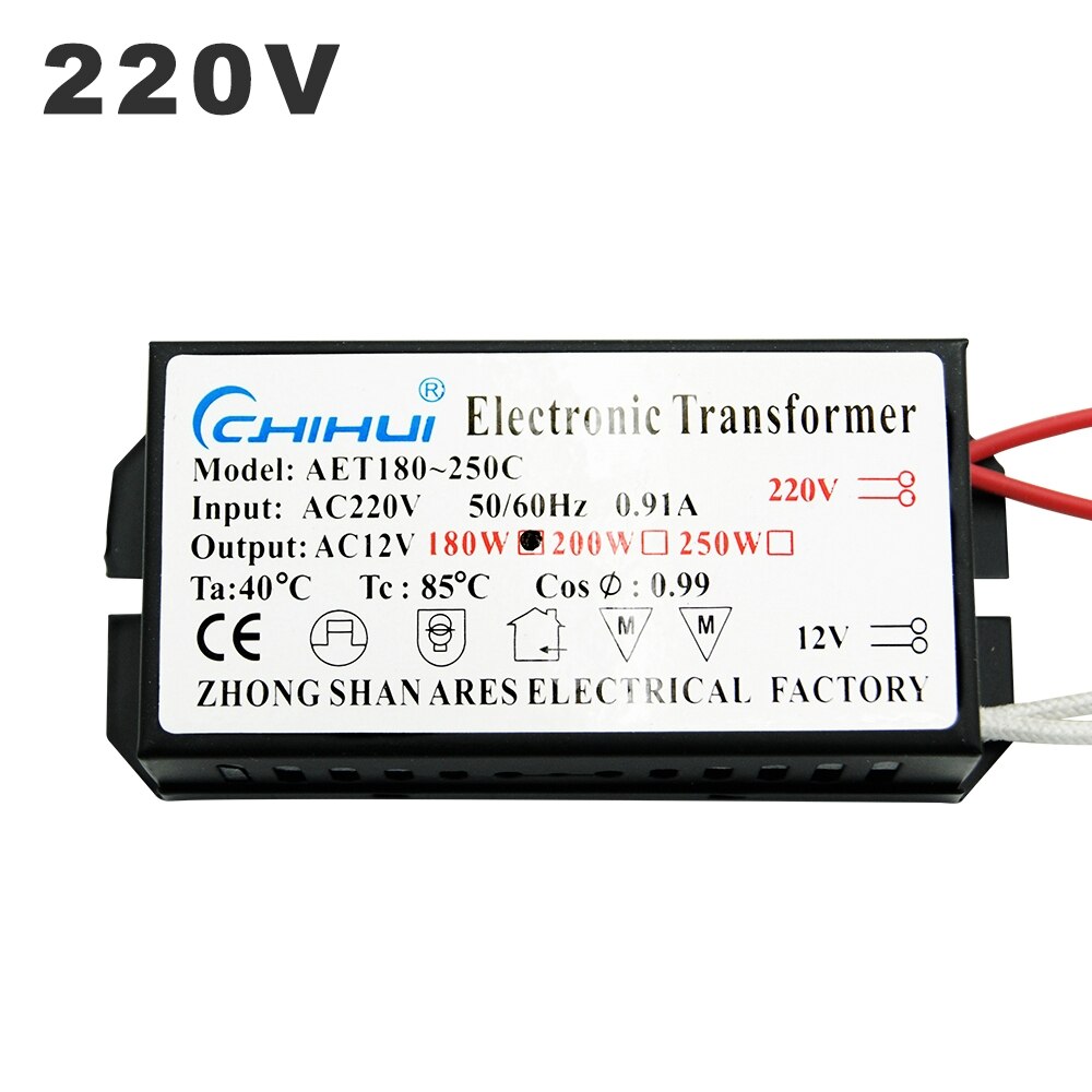 220v elektronisk transformer 60w 80w 105w 120w 160w 180w 200w 250w til  ac 12v halogenlampe krystallampe  g4 lyse perler