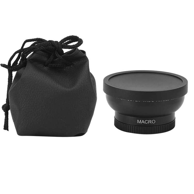 Aluminum Alloy Optical Glass 46MM 0.45X Wide Angle Macro Lens Universal for 46MM Diameter Camera Lenses Accessories