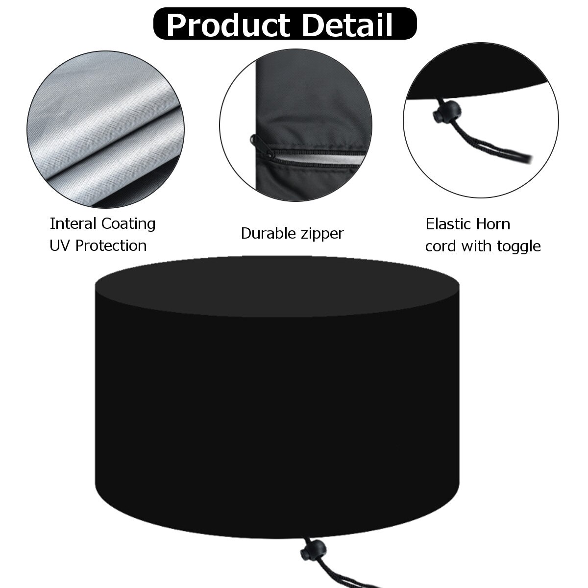 6 Sizes Waterproof Patio Fire Pit Cover Black UV Protector Grill BBQ Shelter Outdoor Garden Yard Round Canopy Furniture Covers