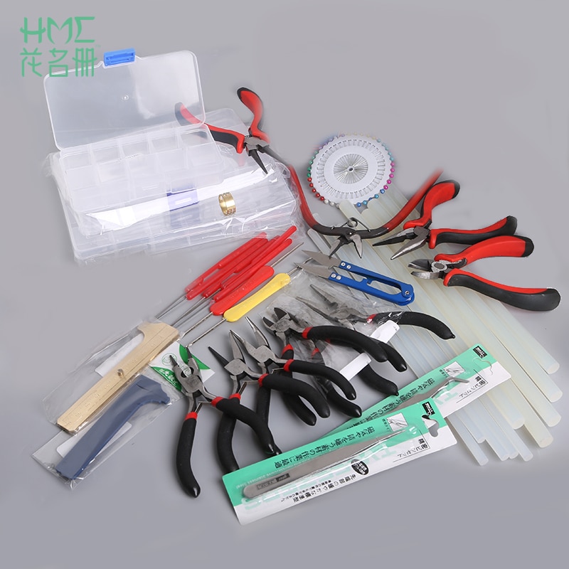 Nuovo Arrivo Nero Rosso Pinze Strumenti di Attrezzature Pinzette Strumenti di Riparazione Catena Cutter FAI DA TE Perline Che Fanno di Riparazione Tool Kit
