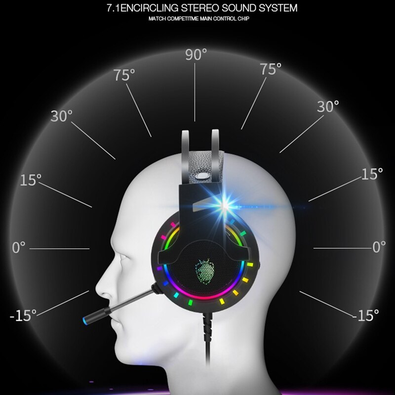 K3 gaming headset 7.1-canal rbg backlit cabeça-montado desktop computador jogos fone de ouvido com microfone
