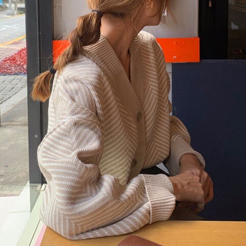 Oversize damegensere høst vintage cardigans løs vintergenser strikket plus size dame cardigan strikket knapp løs