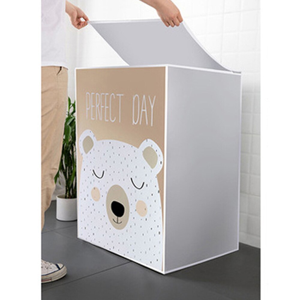 Drum Washing Machine Waterproof Dust Cover Dryer Polyester Silver Dustproof Washing Machine Cover Household Goods: A Bear