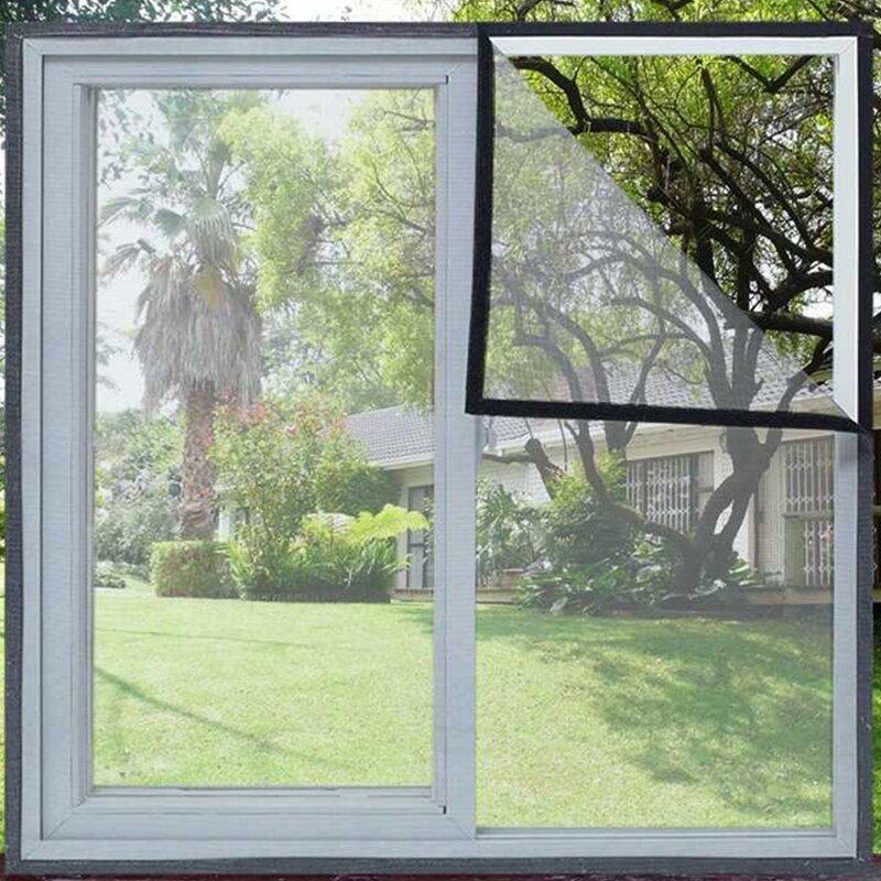 Yaapeet Adjustable Window Screen Mesh Velcro Self-Adhesive Custom Fiberglass Fits Door Frame Summer Anti Mosquito Bug Insect
