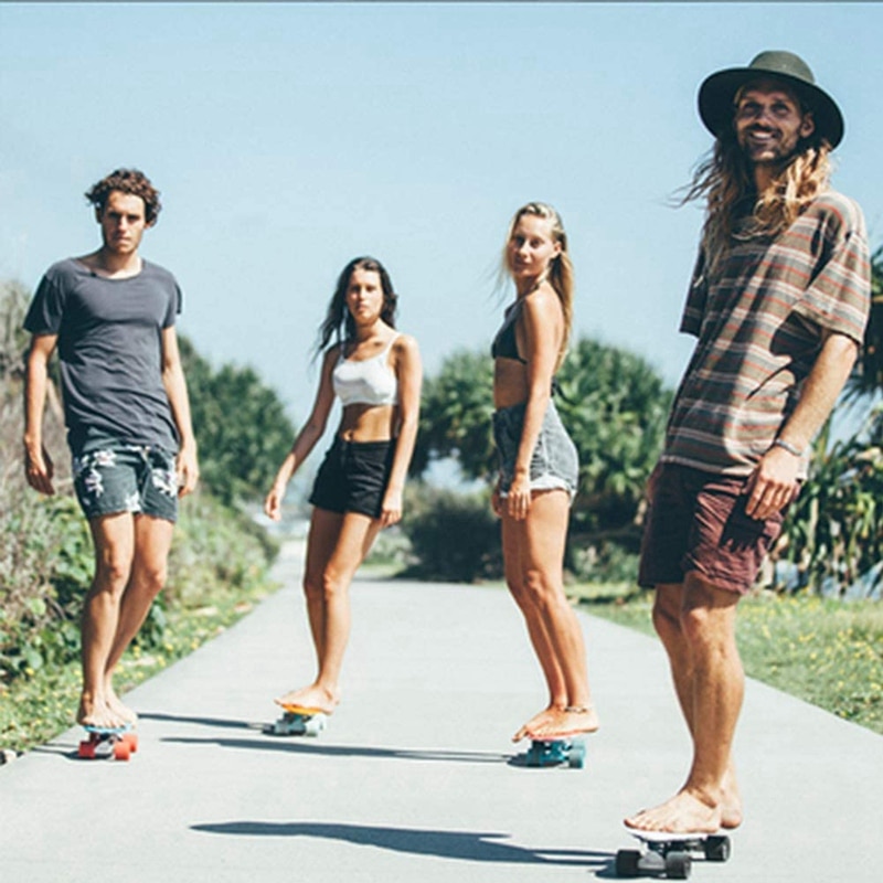 22.5X 6 Inch Skateboard Plastic Fish Banana Skating Board Decks for Outdoor Sport Fish Board Non-Slip Deck