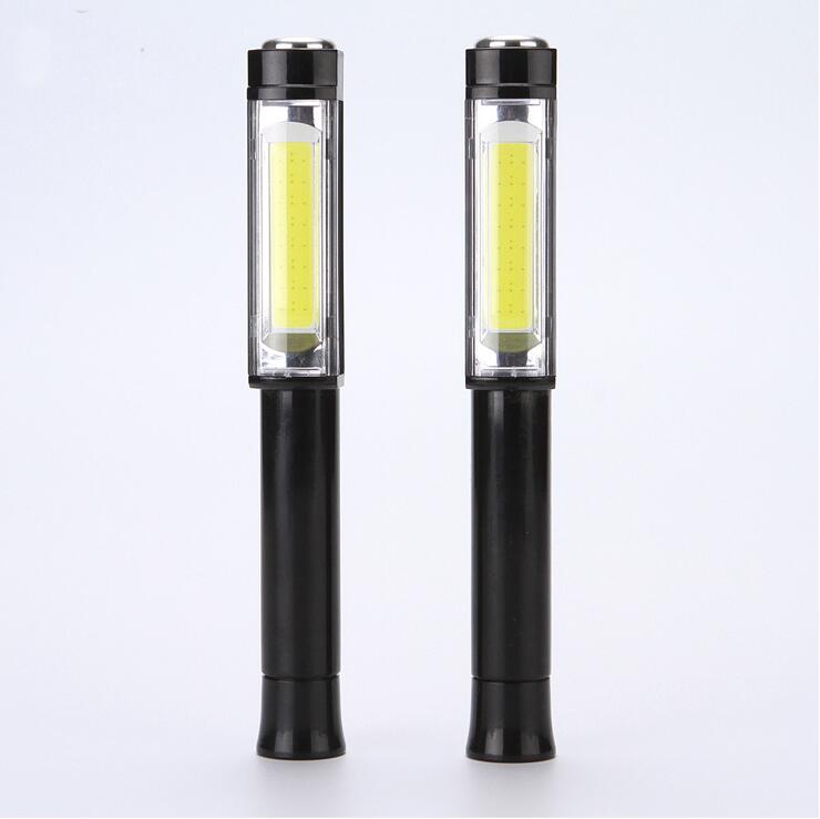 Led magnet arbetslampa cob pennform ljus utomhus camping multifunktion underhåll nödlampa 2 st