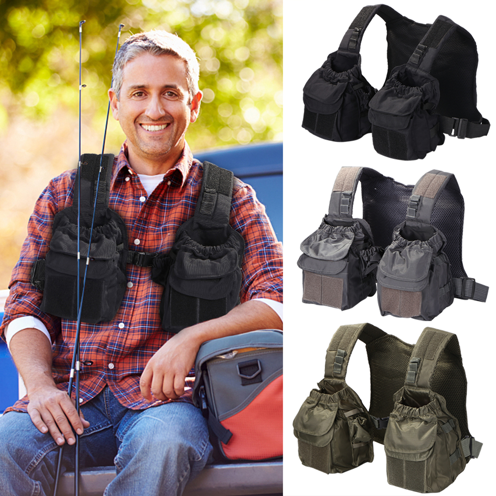 Multi-pocket Outdoor Travel Backpack Fishing Vest Breathable Mesh Adjustable Photography Waistcoat Jacket