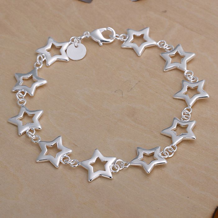 de Navidad 925 joyería de plata de joyería de Chapado en diez estrellas pulseras y brazalete de joyería al por mayor SMTH183