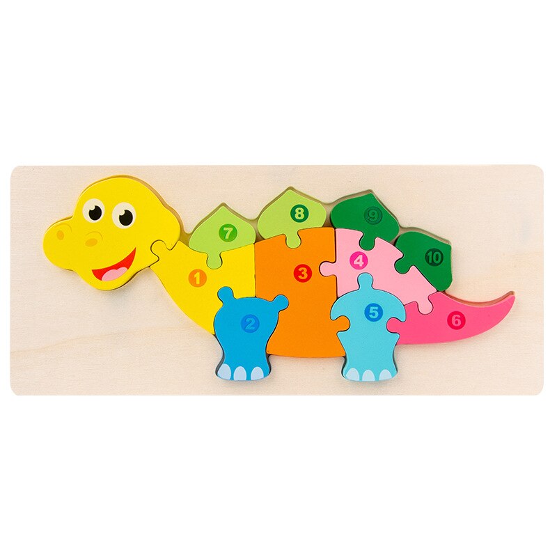 Montessori Wooden Educational Toys Children's 3D Animal Matching Puzzle Building Block Busy Board Preschool Educational Kids Toy: 1