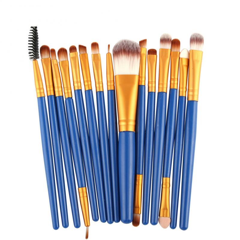 15pc Makeup Brushes Soft Nylon Hair Cosmetic Tools Portable Powder Eye Shadow Foundation Blush Blending Beauty Tools косметика: 16