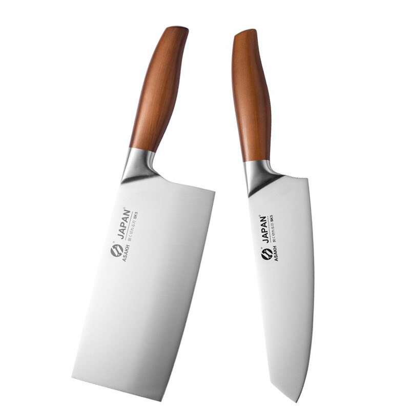 Roestvrij Staal Japanse Keukenmes Hakken Dual-Purpose Koksmes Slagersmes Slagersmes Vlees Cleaver Koken Gereedschap: Style A-C