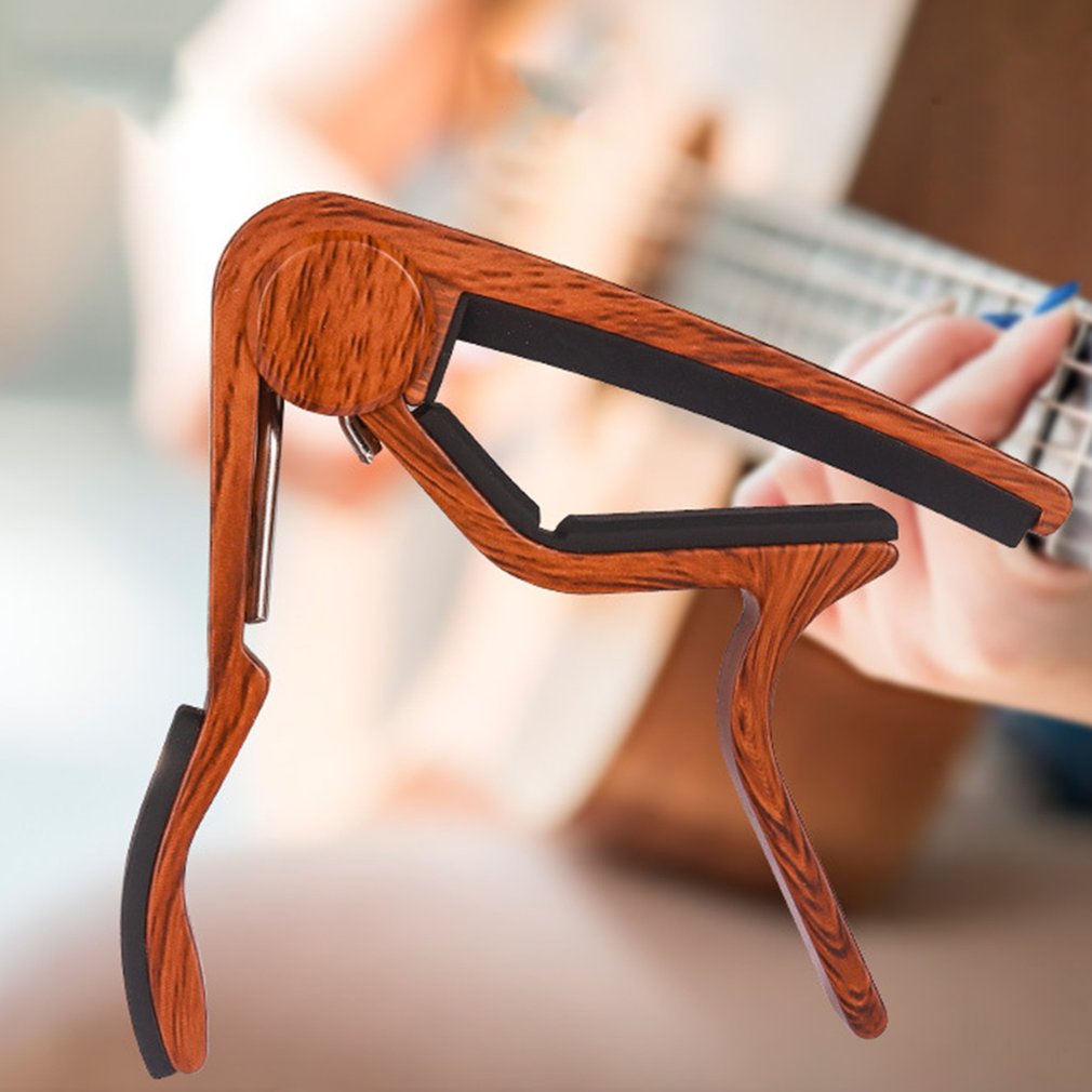 Gitarren-capo, ukulelen-capo, capo aus metall mit tiefer holzmaserung, tonvariationsclip, stimmclip, musikinstrumentenzubehör