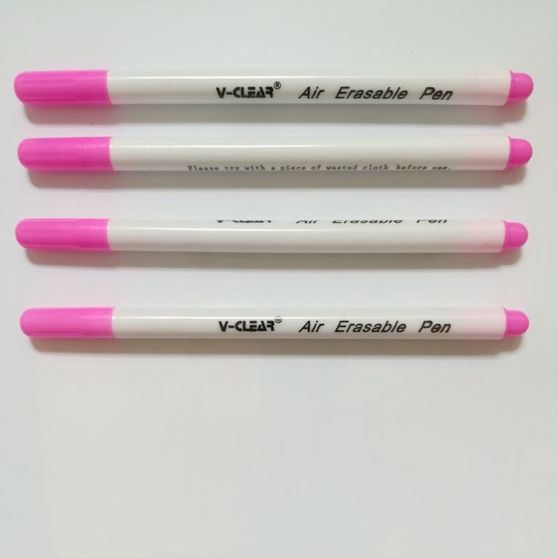 VCLEAR tela borrable pluma Rosa aire marcador marcadores para tela púrpura Chako Ace bolígrafo violeta tinta Invisible de la pluma: 4 pcs Pink