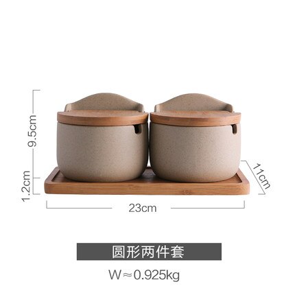 Estilo japonés flip cerámica sazoning jar cocina sal y MSG sazonador caja jar combinación set hogar: 3