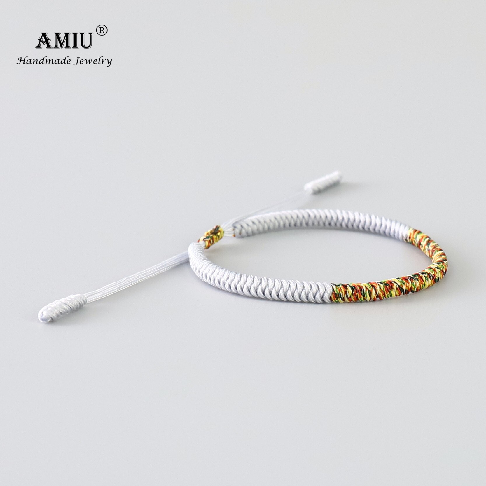 AMIU 6 Colors Tibetan Handmade Buddhist Lucky Bracelets &amp; Bangles For Women Men Rope Knots Amulet Tibet Braided Bracelet