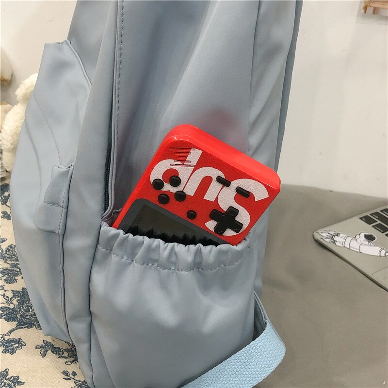Nylon Mode Rugzak Voor Vrouwen Effen Kleur Eenvoudige Rugzak Preppy Stijl Rugzak Tieners Meisjes Grote Capaciteit Schooltas Pak