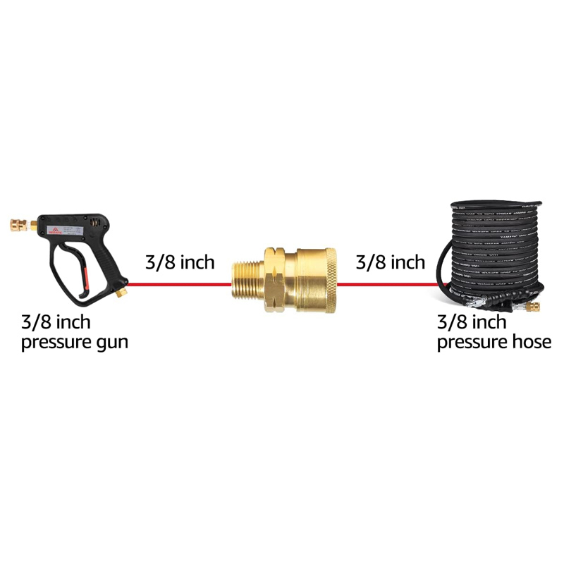 3/8 Zoll männlicher und weiblicher Schnellverbinder Hochdruckreiniger-Adapter Schlauch Schnellverbinder Hochdruckreiniger Gewindebeschläge Kupplung
