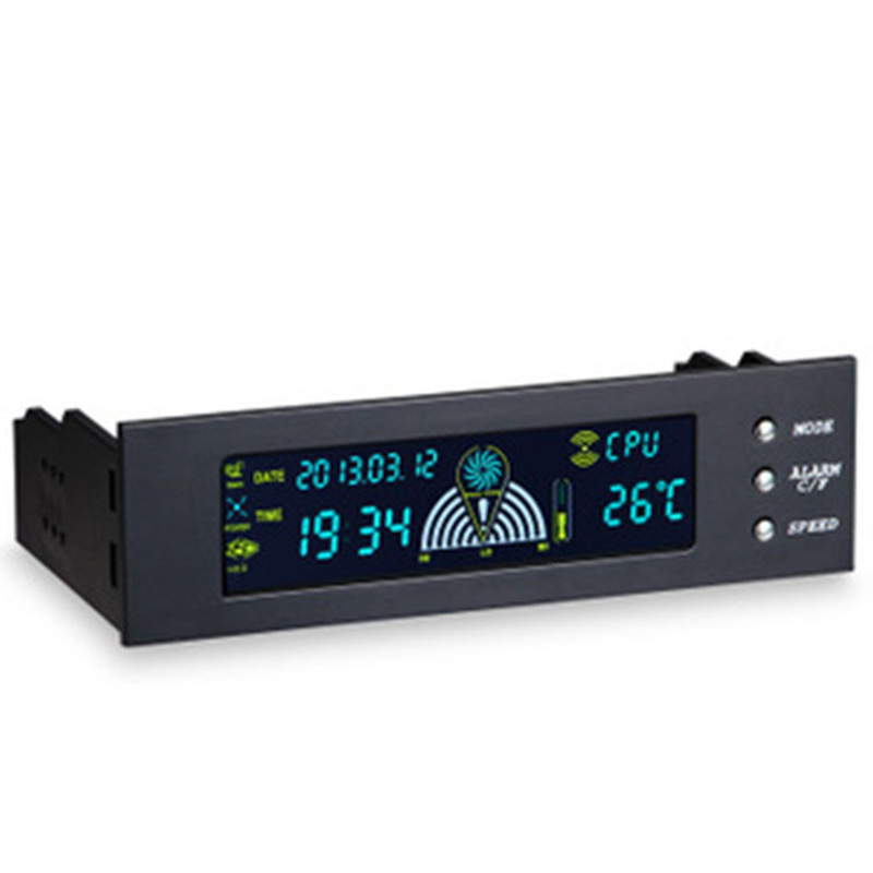 5.25 Inch 12V PC Computer Fan Controller 3 Fan Speed Controller Temperature Sensor LCD Digital Display Front Panel For PC