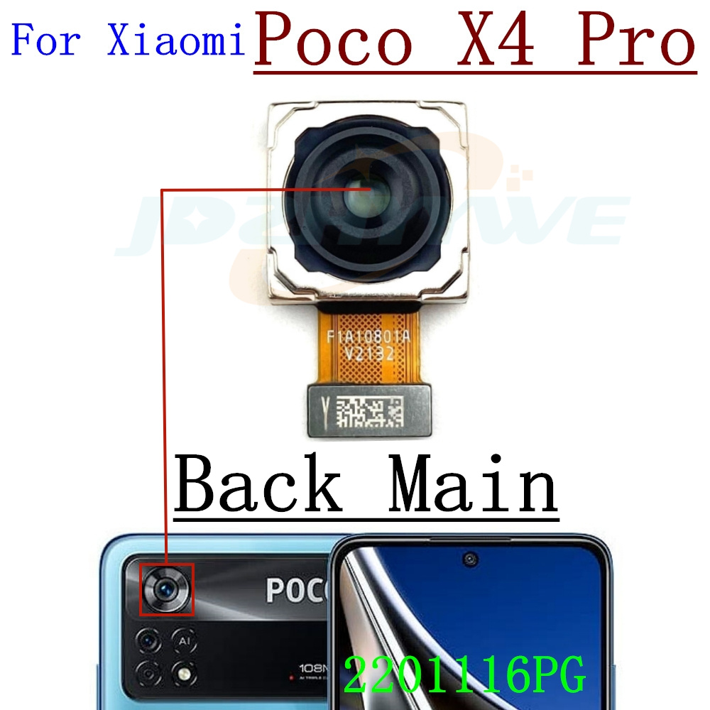 Rear Front Camera For Xiaomi Poco X5 X4 Pro X5pro Frontal Selfie Facing Main Back Wide Camera Module Flex Cable Parts: Gold
