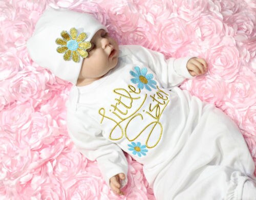 Nyfødte baby piger nattøj robes langærmet romper jumpsuit hat tøj hjem outfits sæt
