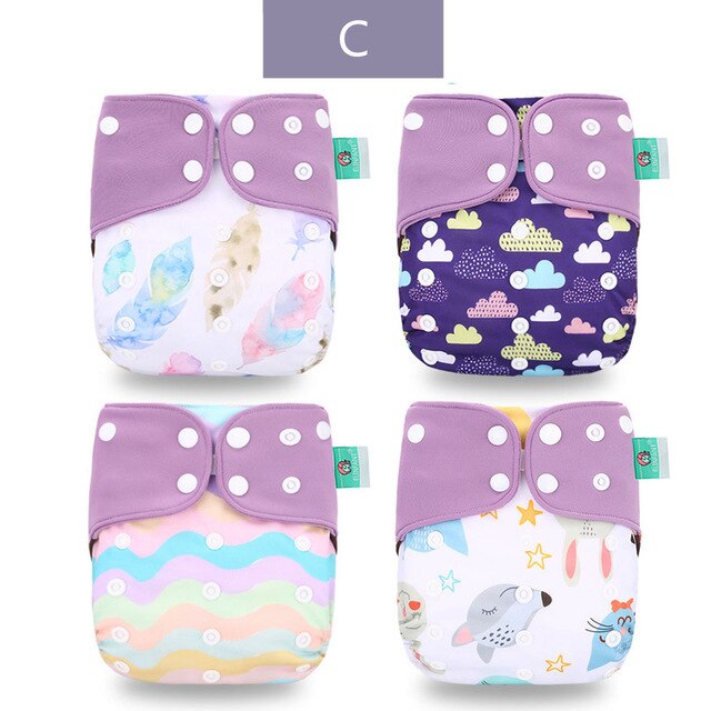 Culotte en tissu réutilisable 4 pièces, couche en tissu lavable pour l'entraînement des bébés, couches imperméables pour garçons et filles: Argent