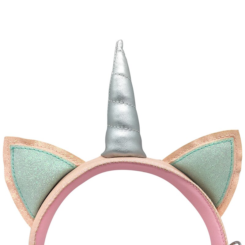 Cute Kids Headphones With Microphone Unicorn Wired Cascos Mobile Phone Gamer Headset Girl Music Helmet with Bracelet