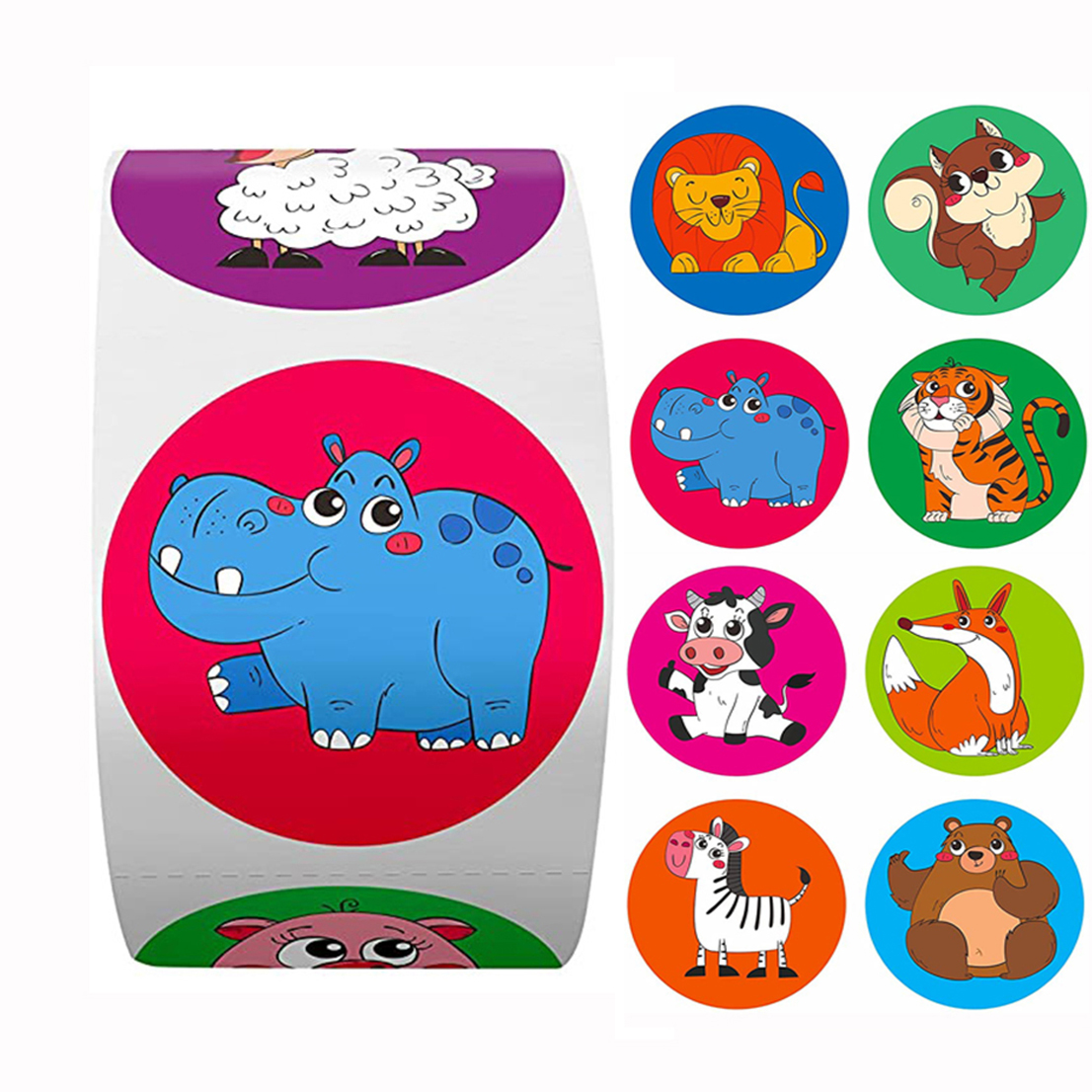 50-500 Stuks Ronde Dinosaurus Dier Kinderen Beloning Sticker Leuke Speelgoed Tags Decoratie Afdichting Label Briefpapier Levert Stickers: GRIJS
