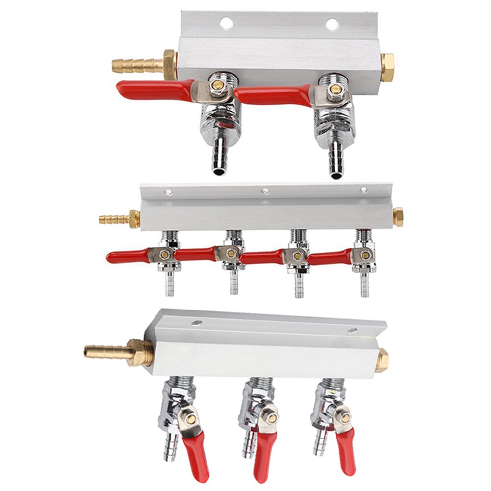 2/3/4 Ways CO2 Splitter Gas Distribution Home Brewing Draft Beer Block Manifold by using a single CO2 tank for multiple kegs.