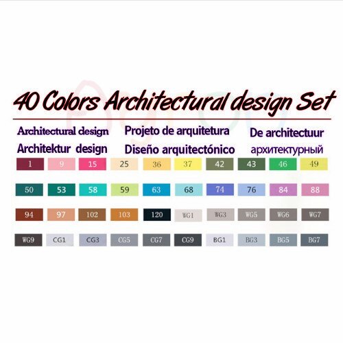TOUCHNEW 30/40/60/80 Colors Art Markers Alcohol Based Markers Drawing Pen Set Manga Dual Headed Art Sketch Marker Pens: 40 house design