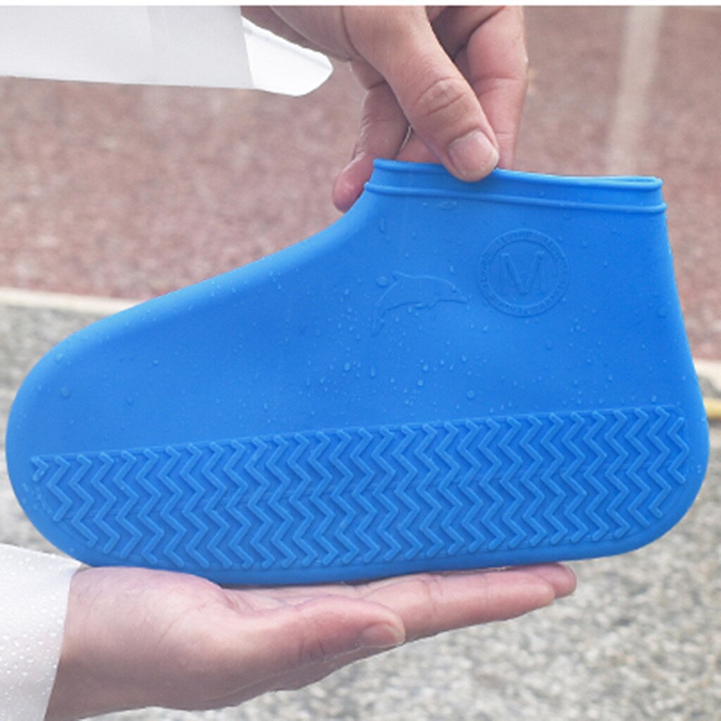 Rain Day Shoes Cover Unisex Reusable Rain Gear Boots Snow Shoes Covers Waterproof Shoes Overshoes Clear Silicone Flat S/M/L