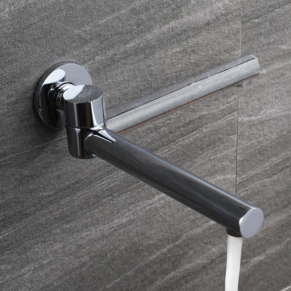 Solide bas wandcontactdoos wandgemonteerde douche-uitloop badmengkraan kraanuitloop vuller 180 graden opvouwbaar