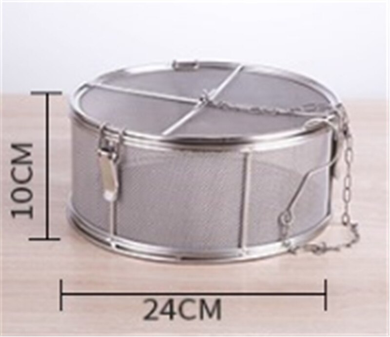 Stor 25*25cm 304 rostfri kryddpåse såssoppa smak kryddlåda te köttkorg gryta slaggseparering durkslag: W24 x h10 cm