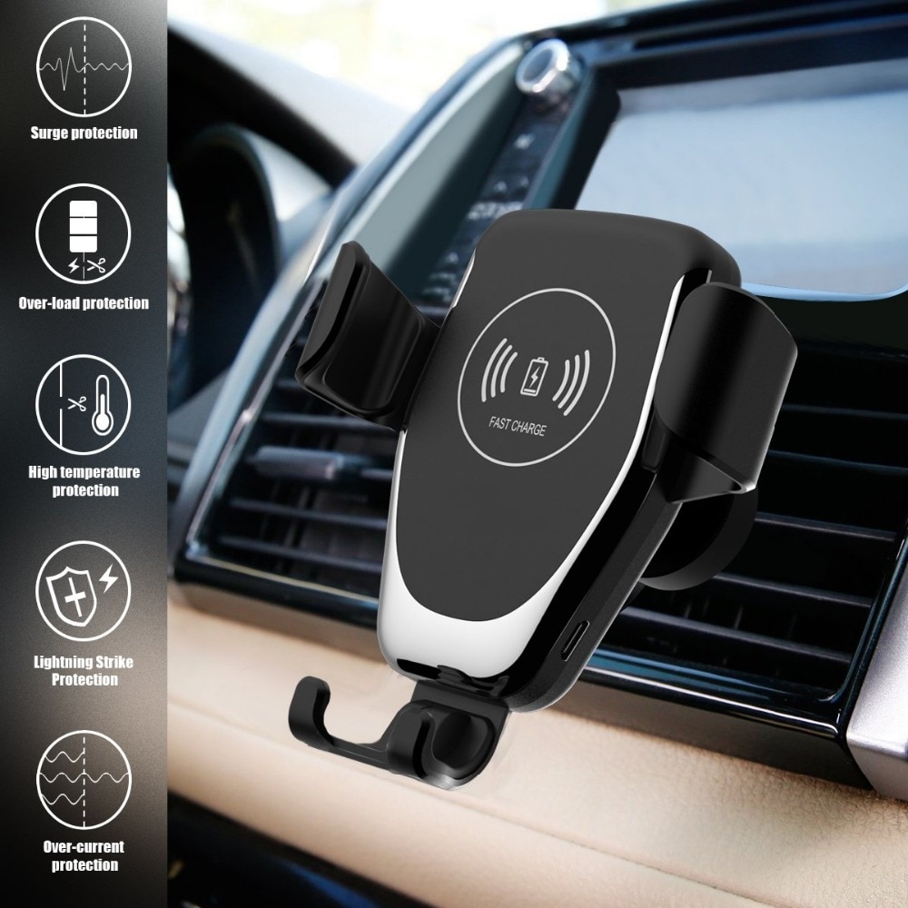 FDGAO Caricabatteria Per Auto Senza Fili di Gravità Del Basamento Per Samsung S10 S10e Nota 10 9 10W Veloce Supporto di Ricarica Per iPhone 11 X XS MAX XR 8