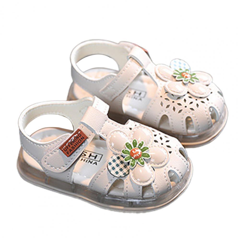 Glatte, rutschfeste sommersandalen für kinder mit cartoon-motiv und blumenmuster: Weiß / 19