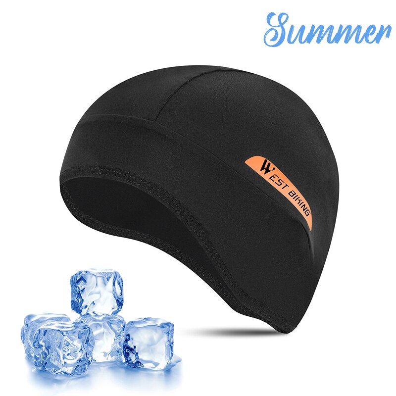 WEST BIKING Bicycle Caps Women Men Summer Ice Silk Helmet Liner MTB Bike Hats Outdoor Sports Sun Protection Hiking Cycling Caps: 294 Black